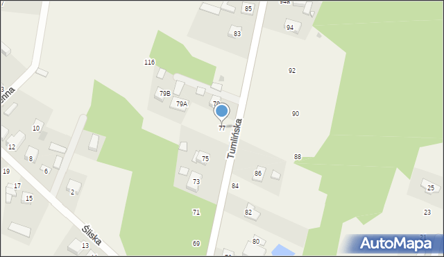 Miedziana Góra, Tumlińska, 77, mapa Miedziana Góra
