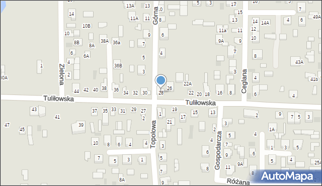 Międzyrzec Podlaski, Tuliłowska, 28, mapa Międzyrzec Podlaski