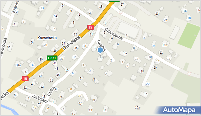 Miejsce Piastowe, Turków, 1, mapa Miejsce Piastowe