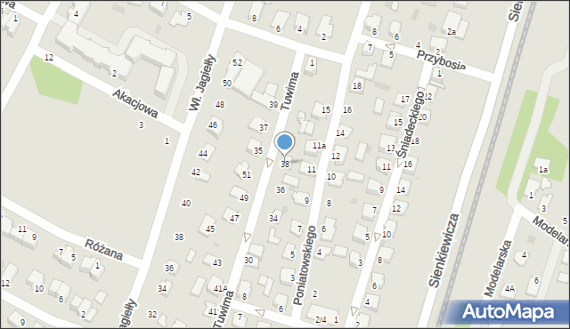 Mielec, Tuwima Juliana, 38, mapa Mielca