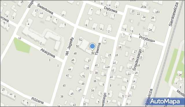 Mielec, Tuwima Juliana, 39, mapa Mielca