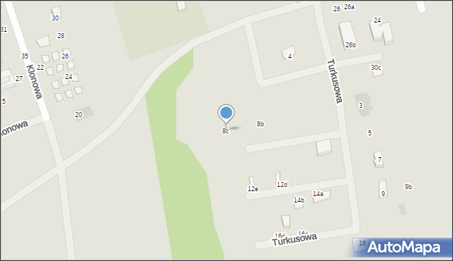 Mielno, Turkusowa, 8c, mapa Mielno