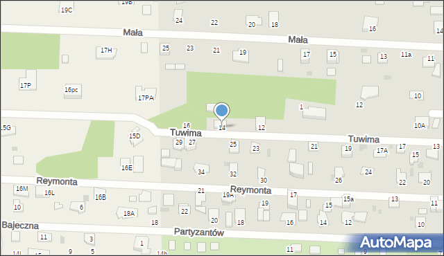 Milanówek, Tuwima Juliana, 14, mapa Milanówek