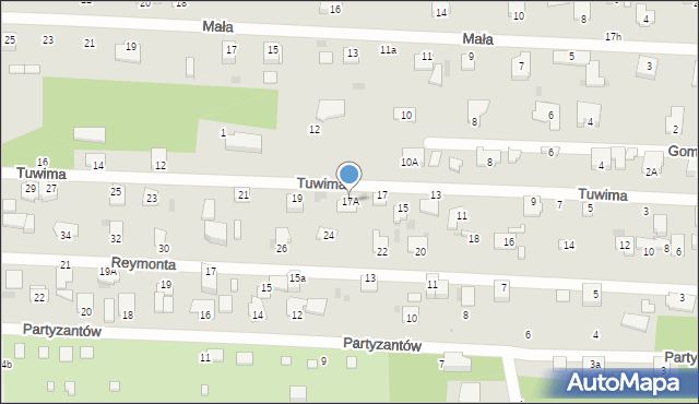 Milanówek, Tuwima Juliana, 17A, mapa Milanówek