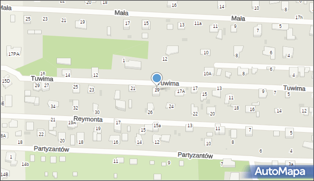 Milanówek, Tuwima Juliana, 19, mapa Milanówek