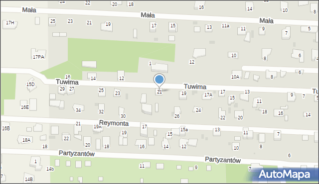 Milanówek, Tuwima Juliana, 21, mapa Milanówek