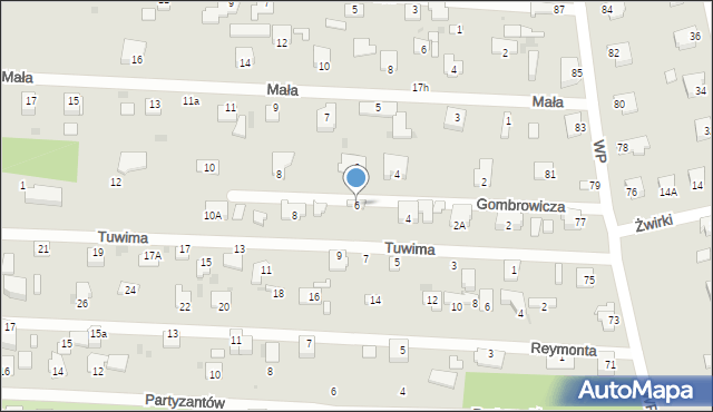 Milanówek, Tuwima Juliana, 6, mapa Milanówek