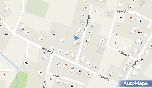 Modła, Tulipanowa, 1, mapa Modła