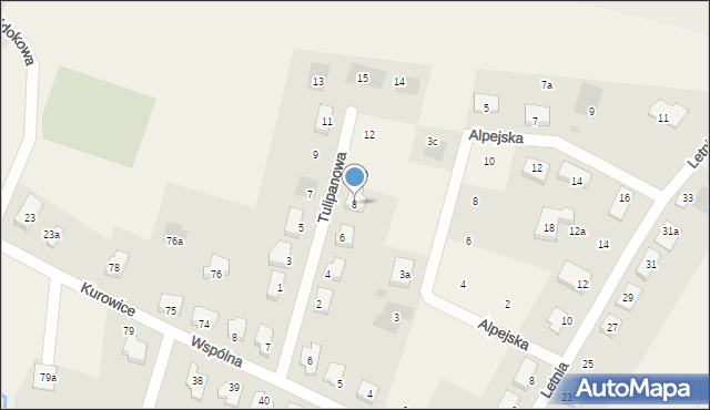 Modła, Tulipanowa, 8, mapa Modła