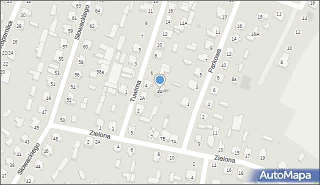 Mońki, Tuwima Juliana, 4A, mapa Mońki