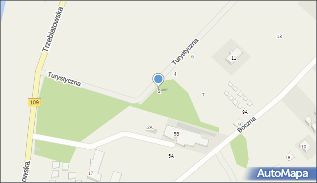 Mrzeżyno, Turystyczna, 2, mapa Mrzeżyno