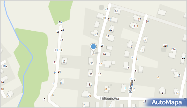 Mścice, Tulipanowa, 37, mapa Mścice