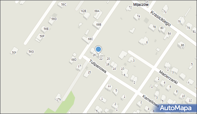 Myszków, Tulipanowa, 24, mapa Myszków