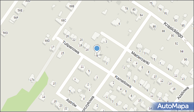 Myszków, Tulipanowa, 6, mapa Myszków