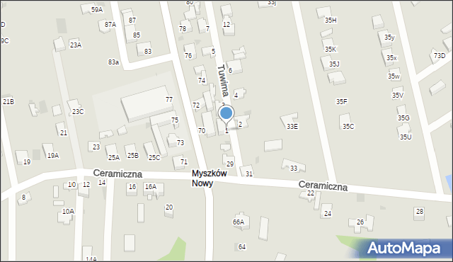 Myszków, Tuwima Juliana, 1, mapa Myszków