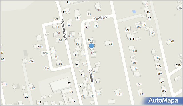 Myszków, Tuwima Juliana, 8a, mapa Myszków