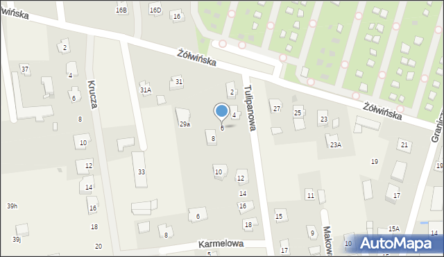 Nadarzyn, Tulipanowa, 6, mapa Nadarzyn