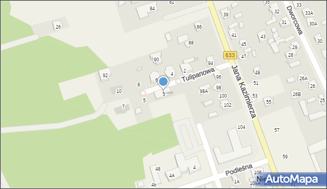 Nieporęt, Tulipanowa, 3, mapa Nieporęt
