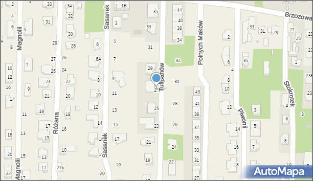 Nowa Wieś, Tulipanów, 27, mapa Nowa Wieś