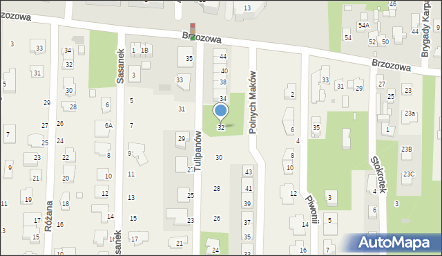 Nowa Wieś, Tulipanów, 32, mapa Nowa Wieś