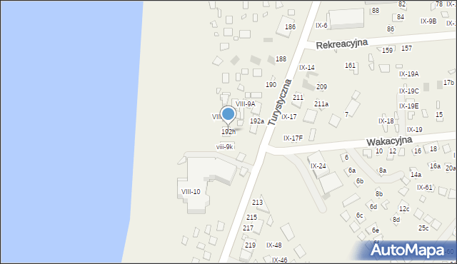 Okuninka, Turystyczna, 192h, mapa Okuninka
