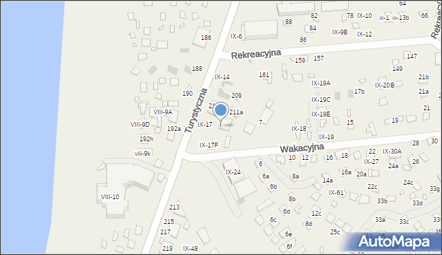 Okuninka, Turystyczna, 211c, mapa Okuninka