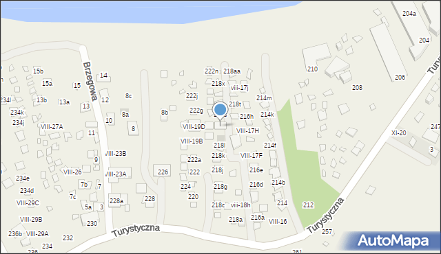 Okuninka, Turystyczna, 218p, mapa Okuninka