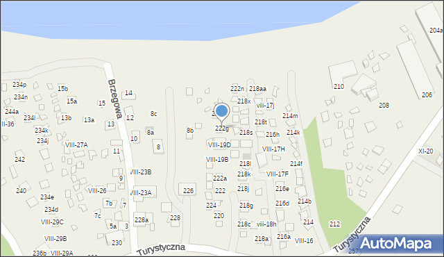 Okuninka, Turystyczna, 222g, mapa Okuninka