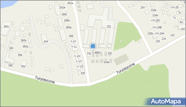 Okuninka, Turystyczna, 332a, mapa Okuninka