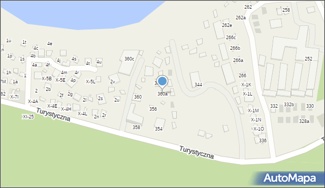 Okuninka, Turystyczna, 360a, mapa Okuninka