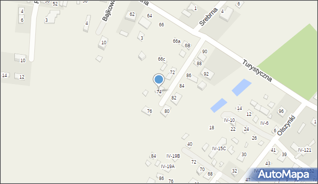 Okuninka, Turystyczna, 74, mapa Okuninka