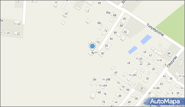 Okuninka, Turystyczna, 76, mapa Okuninka