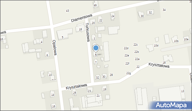 Olszowa, Turkusowa, 5, mapa Olszowa