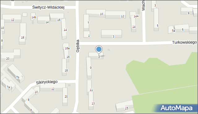 Olsztyn, Turkowskiego Leonarda, 2, mapa Olsztyna