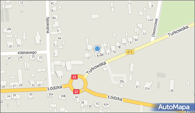 Opatówek, Turkowska, 5, mapa Opatówek