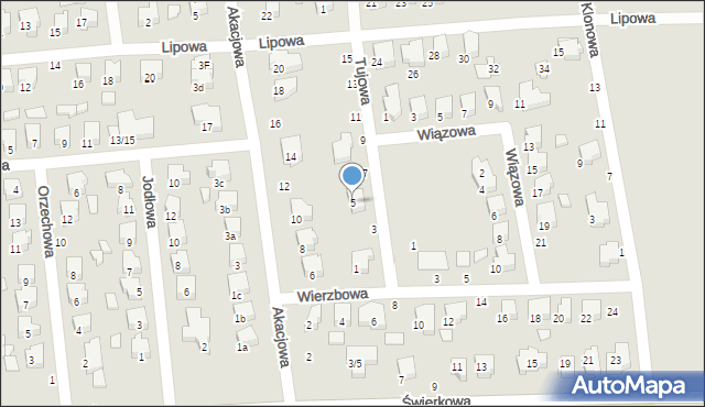 Opoczno, Tujowa, 5, mapa Opoczno