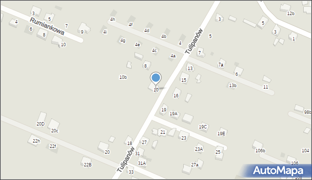 Orzesze, Tulipanów, 10, mapa Orzesze