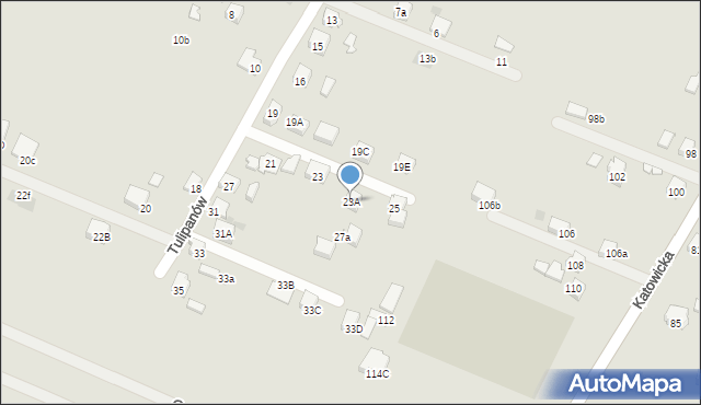 Orzesze, Tulipanów, 23A, mapa Orzesze