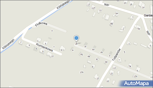 Orzesze, Tulipanów, 4h, mapa Orzesze