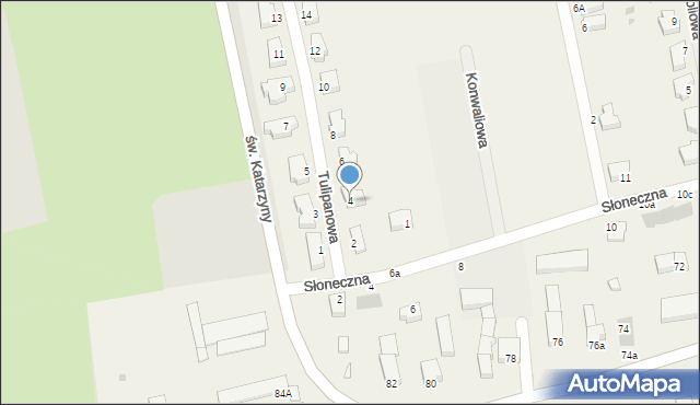 Osiek, Tulipanowa, 4, mapa Osiek