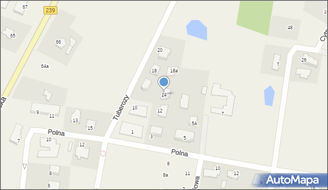 Osielsko, Tuberozy, 14, mapa Osielsko