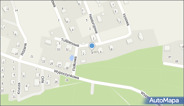 Osolin, Tulipanowa, 4, mapa Osolin