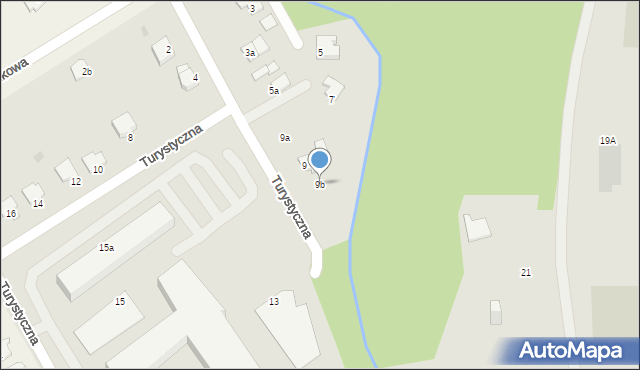 Ostróda, Turystyczna, 9b, mapa Ostróda