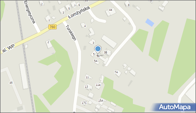 Ostrołęka, Turskiego Tomasza, gen., 5b, mapa Ostrołęka