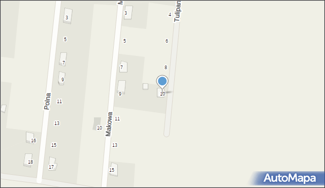 Ostrów, Tulipanowa, 10, mapa Ostrów