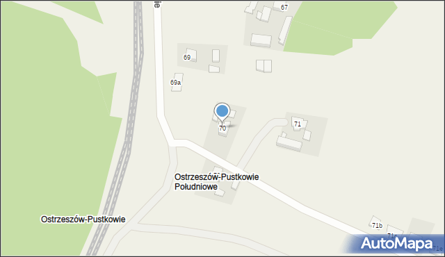 Ostrzeszów-Pustkowie, Turkusowa, 17, mapa Ostrzeszów-Pustkowie