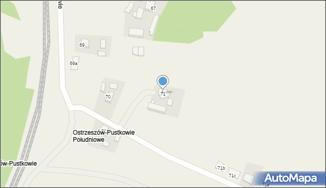 Ostrzeszów-Pustkowie, Turkusowa, 19, mapa Ostrzeszów-Pustkowie