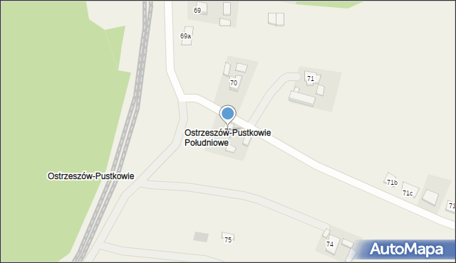 Ostrzeszów-Pustkowie, Turkusowa, 4, mapa Ostrzeszów-Pustkowie