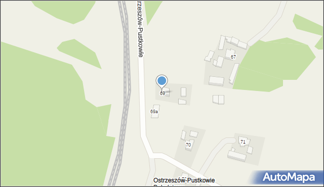 Ostrzeszów-Pustkowie, Turkusowa, 5, mapa Ostrzeszów-Pustkowie