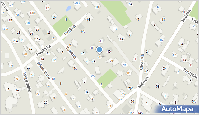 Otwock, Tuwima Juliana, 4B, mapa Otwock
